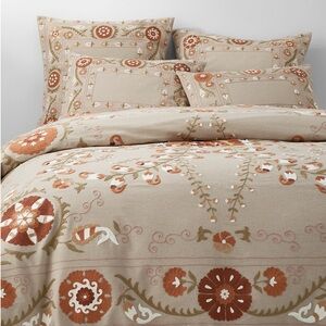 Suzani Embroidered Duvet Cover Queen